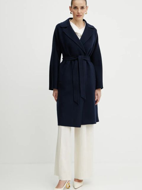 Weekend Max Mara płaszcz wełniany damski kolor fioletowy przejściowy 2515011011600