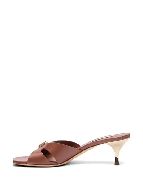 Casadei Julia buckle-upper leather heeled sandals - Brown
