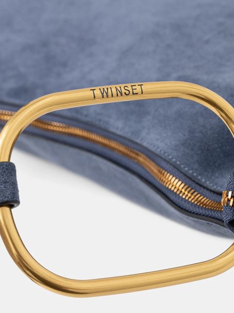 Twinset torebka zamszowa kolor granatowy 261TB7086