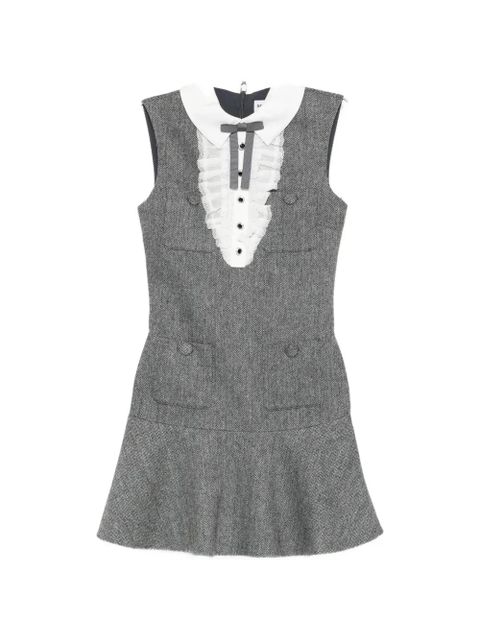 Self-Portrait ruffled collared mini dress - Grey - zdjęcie produktu nr 1