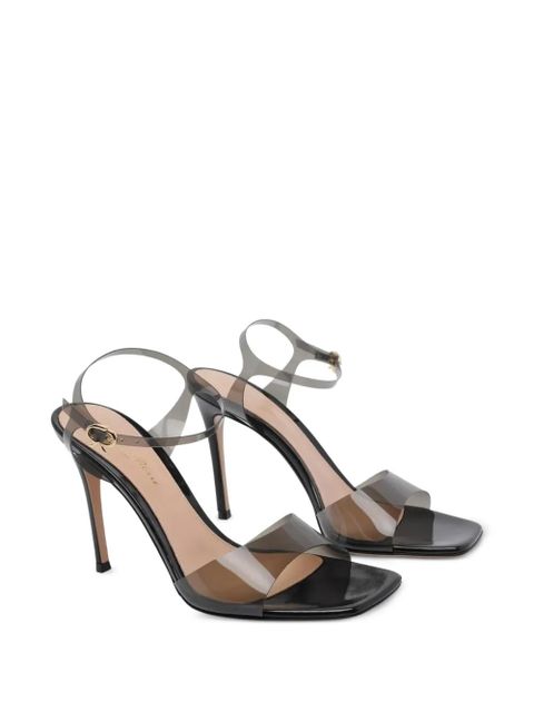 Gianvito Rossi square-toe heeled sandals - Grey - zdjęcie produktu nr 2