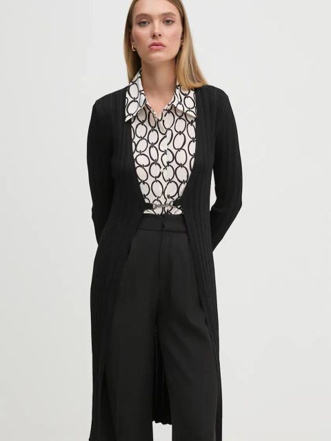 Sisley kardigan damski kolor czarny lekki 1WTHM6021