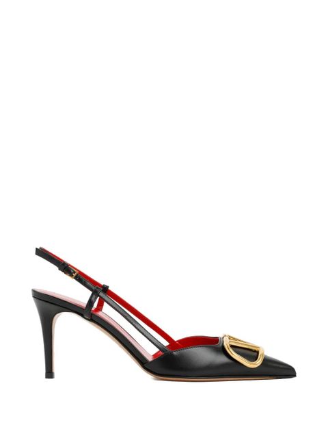 Valentino Garavani V-logo pointed heeled pumps - Black - zdjęcie produktu nr 1