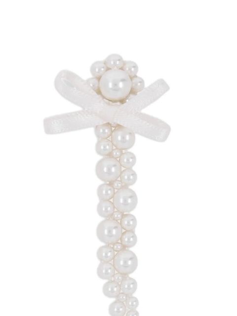 Simone Rocha pearl bow drop earrings - Neutrals