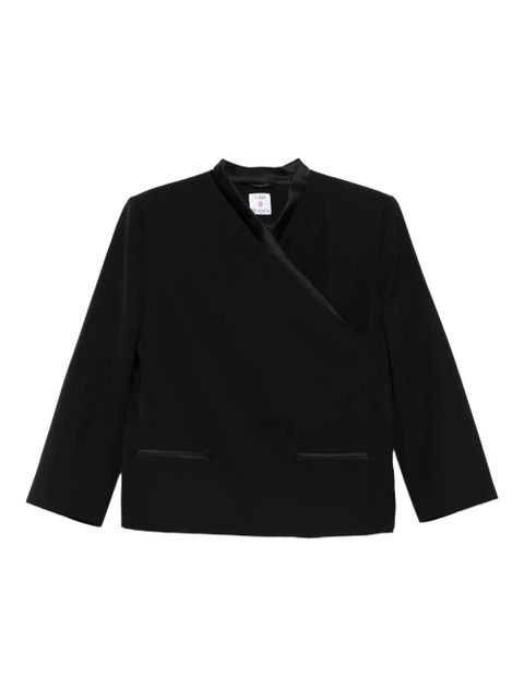 Casablanca satin-trimmed wrap jacket - Black - zdjęcie produktu nr 1