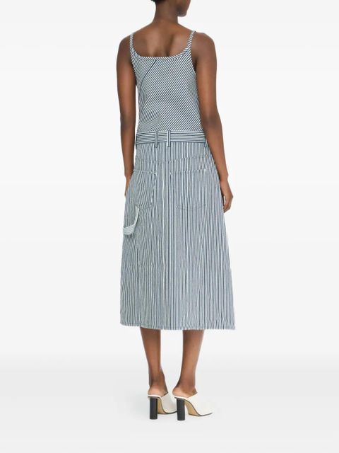JW Anderson stripe-panel belted dress - Blue