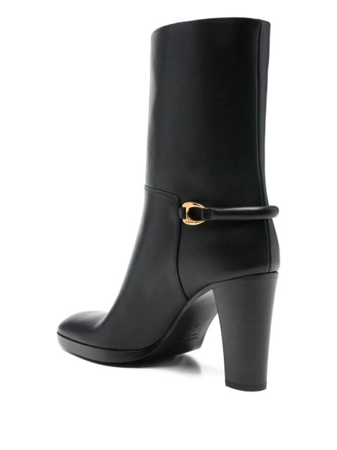 Saint Laurent 90mm buckle detail boots - Black