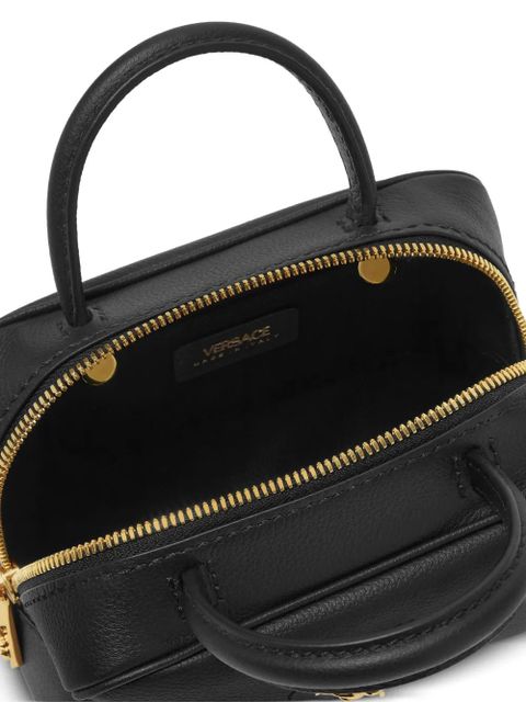 Versace La Medusa leather mini tote bag - Black
