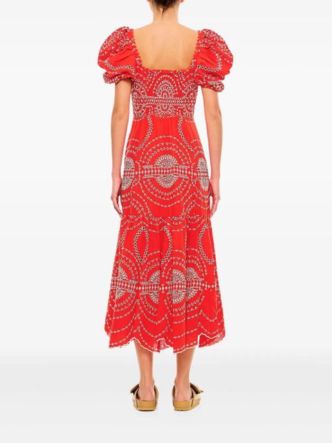 Charo Ruiz Ibiza puff-sleeve embroidered midi dress