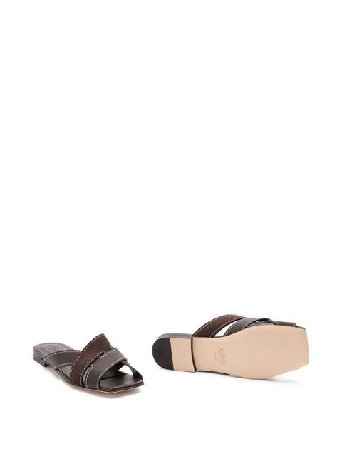 Tod's cross-straps flat sandals - Brown - zdjęcie produktu nr 2