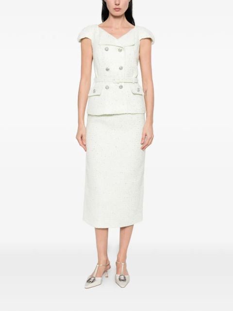 Self-Portrait embellished double-breasted dress - Green - zdjęcie produktu nr 2