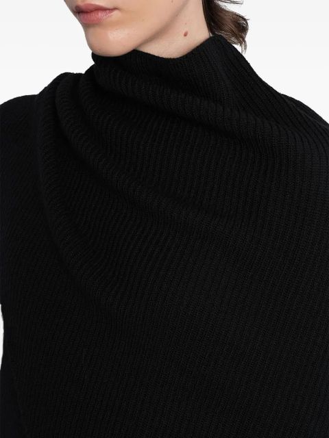 ENTIRE STUDIOS ribbed turtleneck draped sweater - Black