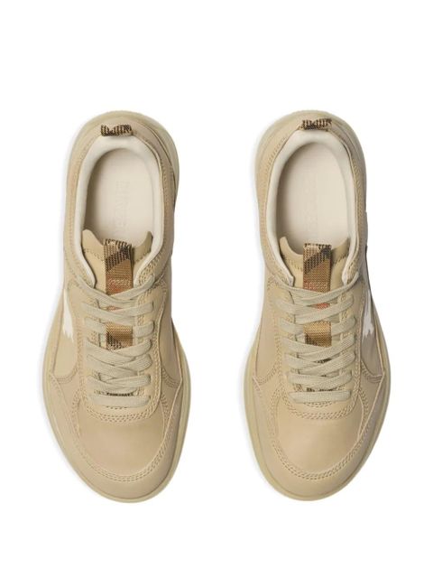 Burberry Matrix logo-embroidered lace-up sneakers - Brown