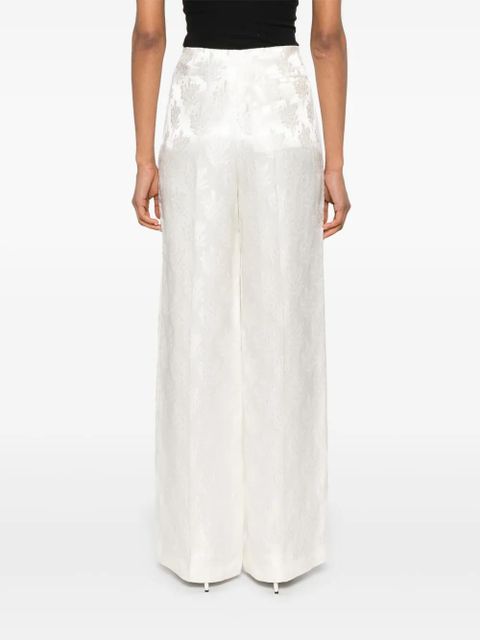 FENDI floral-jacquard trousers - White