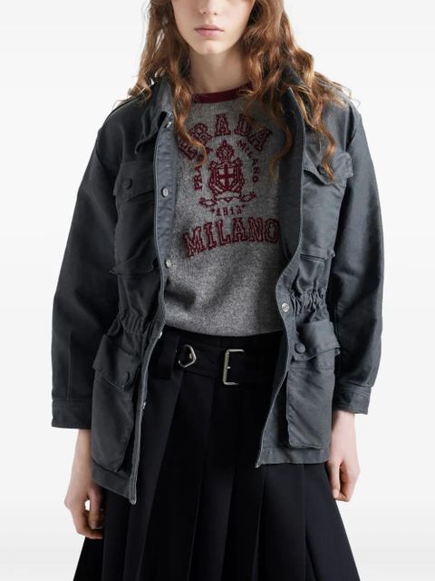 Prada logo-intarsia sweater - Grey