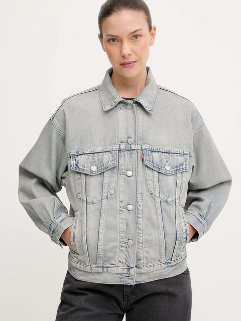 Levi's kurtka jeansowa kolor niebieski przejściowa oversize A1743 - zdjęcie produktu nr 1