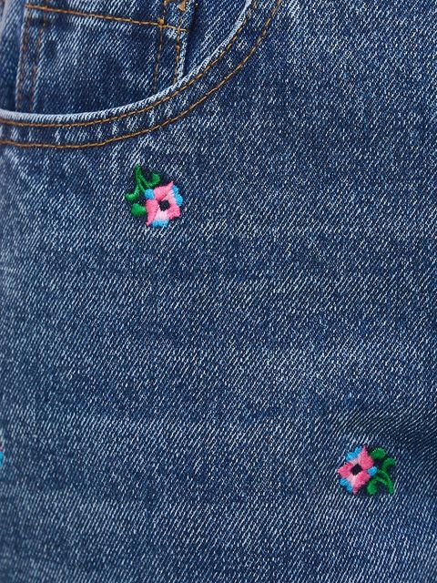 Medicine jeansy bawełniane damskie kolor granatowy