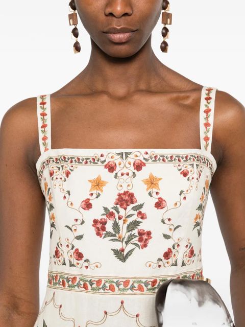 Agua By Agua Bendita Lima floral maxi dress - Neutrals