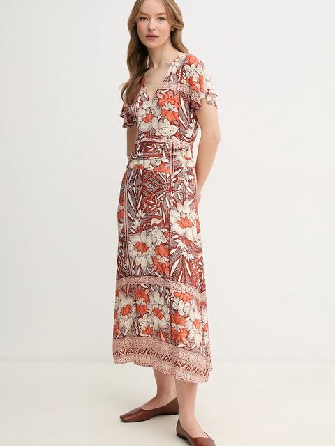 Hoss Intropia sukienka kolor brązowy maxi rozkloszowana 8229084 - zdjęcie produktu nr 1