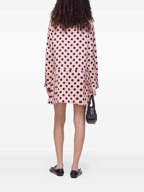 Marc Jacobs polka-dot pattern pleated mini dress - Pink