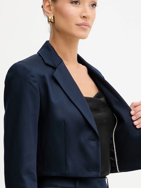 Guess marynarka APOLLINE kolor granatowy jednorzędowa gładka W5YN11 WHG92