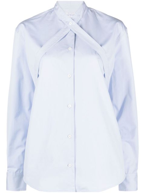 Off-White belted cotton-poplin shirt - Blue - zdjęcie produktu nr 1
