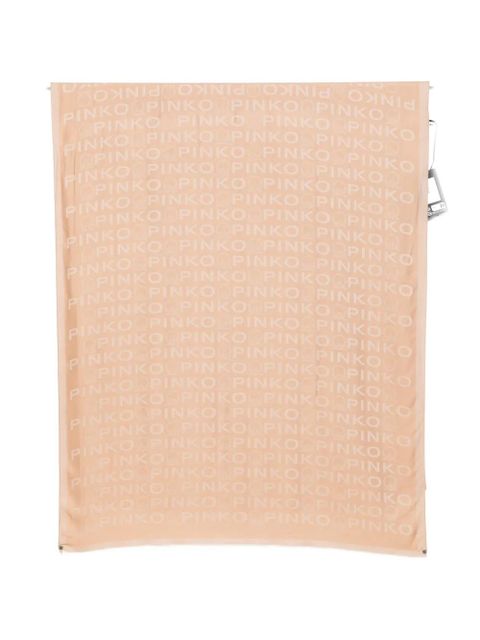 PINKO logo frayed scarf - Neutrals - zdjęcie produktu nr 1