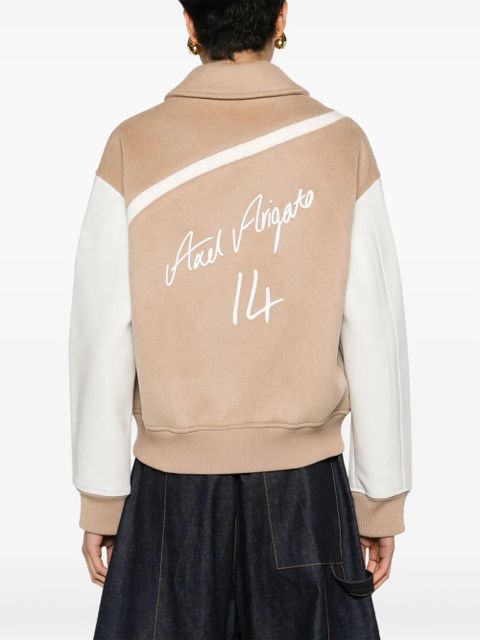 Axel Arigato Bay wool-blend varsity jacket - Neutrals