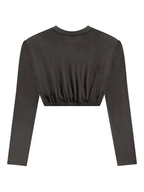 AREA crystal-cluster long-sleeve t-shirt - Grey