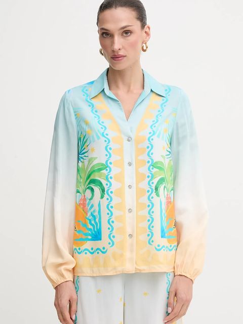 Never Fully Dressed koszula Miley damska kolor niebieski regular z kołnierzykiem klasycznym NFDTO1782 - zdjęcie produktu nr 1