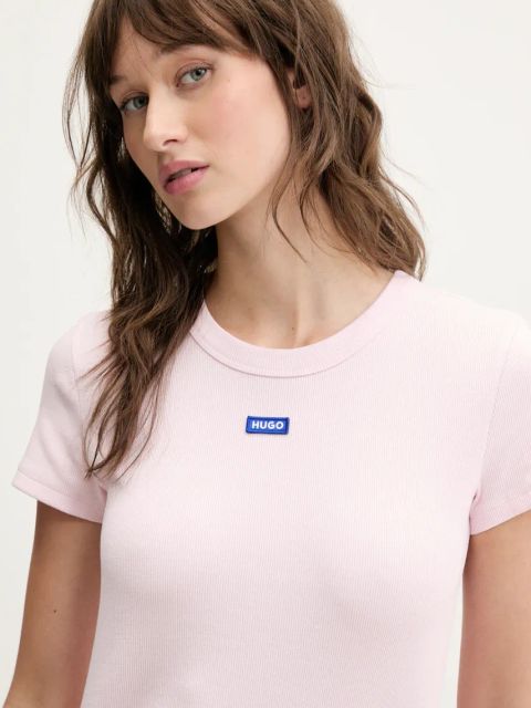 Hugo Blue t-shirt damski kolor różowy 50523924