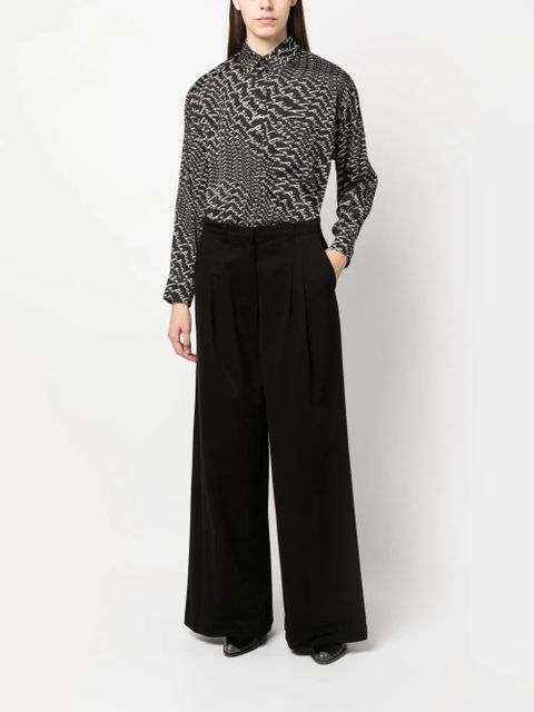 PINKO logo-print spread-collar shirt - Black - zdjęcie produktu nr 2