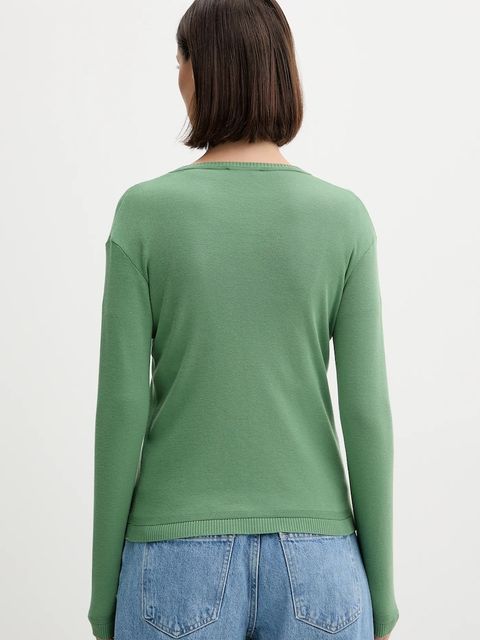 United Colors of Benetton kardigan bawełniany kolor zielony lekki 1091D5558