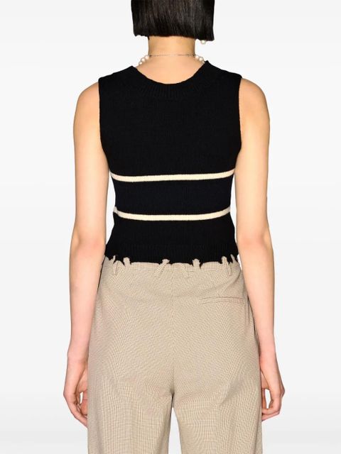 AMBUSH raw-cut knitted top - Black