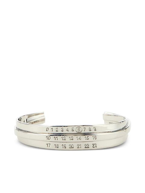 MM6 Maison Margiela numerical-engraved cuff bracelet - Silver - zdjęcie produktu nr 1