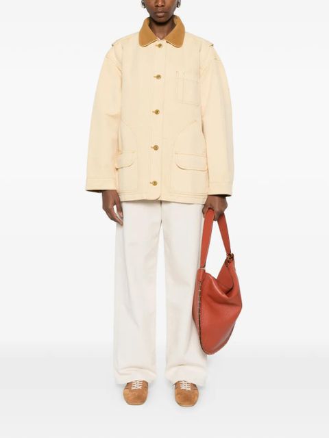 DÔEN Pascual contrast-collar coat - Yellow