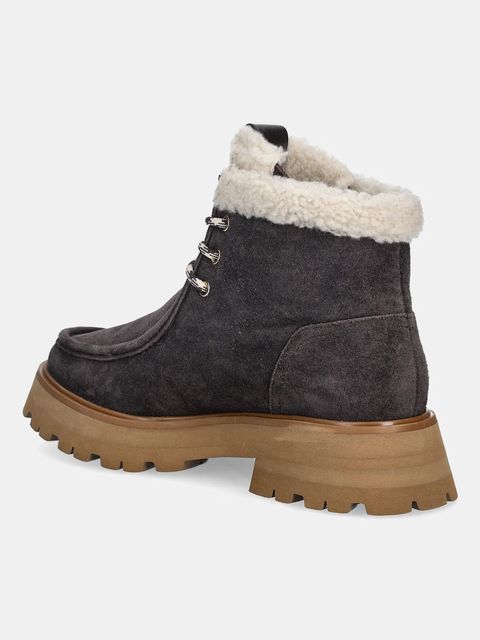 MICHAEL Michael Kors botki zamszowe Cade damskie kolor brązowy na płaskim obcasie ocieplone 40F5CAFE5S.251