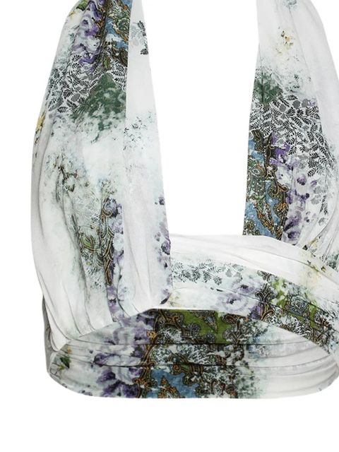 Christopher Esber Absence-print crop top - White - zdjęcie produktu nr 2