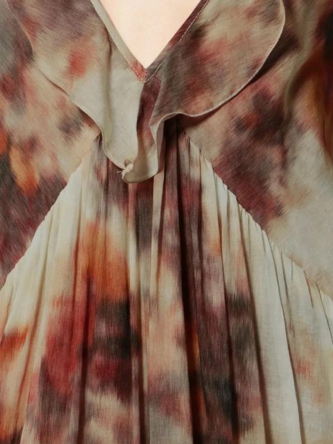 MARANT ÉTOILE Vasmila ruffled V-neck maxi dress - Brown