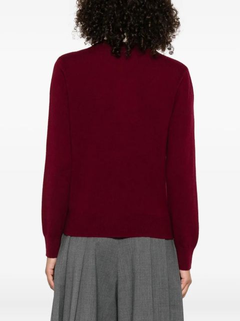 SANDRO ruffled-collar sweater - Red