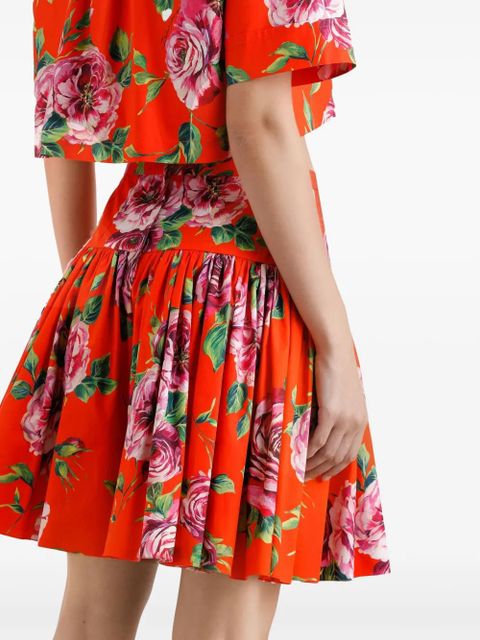 Dolce & Gabbana floral-print mini skirt - Red