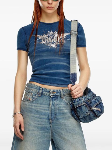 Diesel T-Ele-Long-P2 cotton T-shirt - Blue