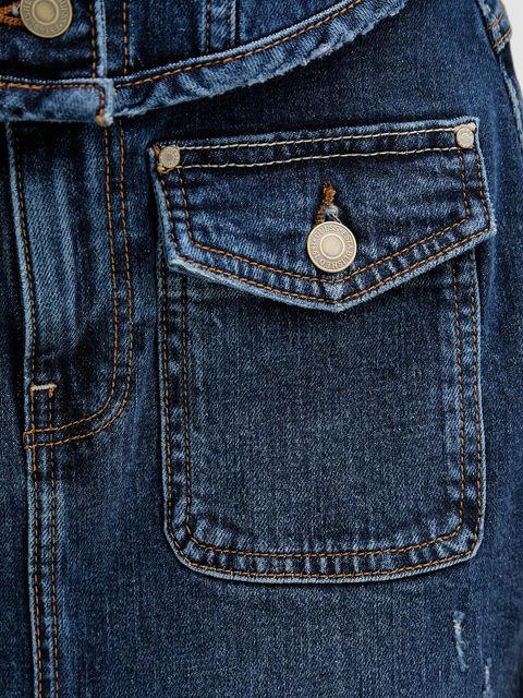 Guess spódnica jeansowa SKYLA kolor granatowy midi prosta W5YD63 D5QP3