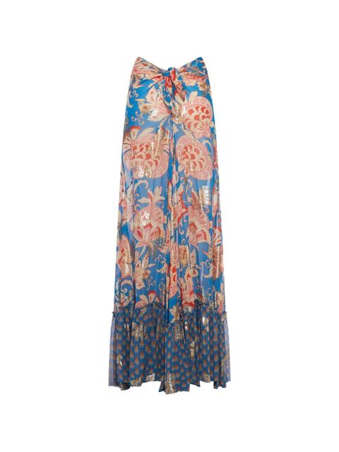 ETRO ruffled floral-print maxi skirt - Blue - zdjęcie produktu nr 1