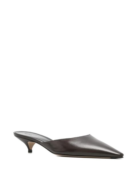The Row pointed leather mules - Brown - zdjęcie produktu nr 2