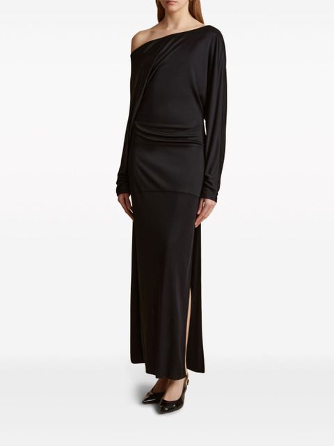 KHAITE The Junet off-shoulder maxi dress - Black - zdjęcie produktu nr 2