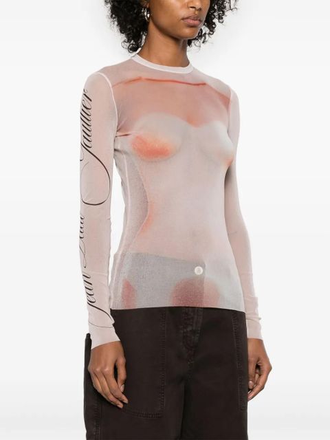 Jean Paul Gaultier silhouette-print T-shirt - Pink