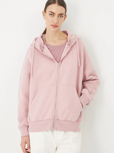 Medicine bluza damska kolor różowy z kapturem gładka - zdjęcie produktu nr 1