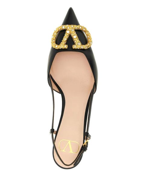 Valentino Garavani 40mm embellished slingback heeled pumps - Black - zdjęcie produktu nr 2