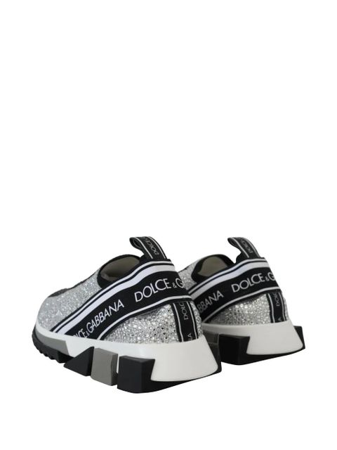 Dolce & Gabbana Portofino crystal-embellished sneakers - Silver